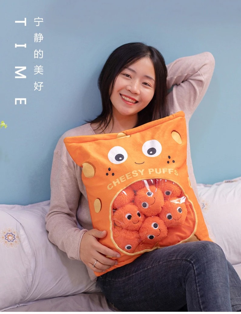 Kids Plush Stuffed Animal Cheesy Puffs Cheese Puffs Snack Etsy