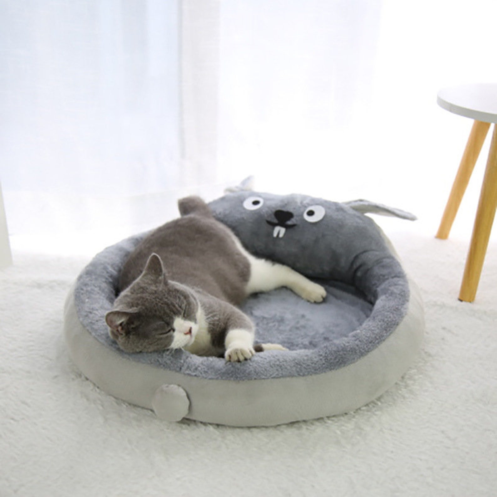 Cute Cat Bed Dog Bed Pet Mat Kawaii Plush Cat Plush Cat Etsy