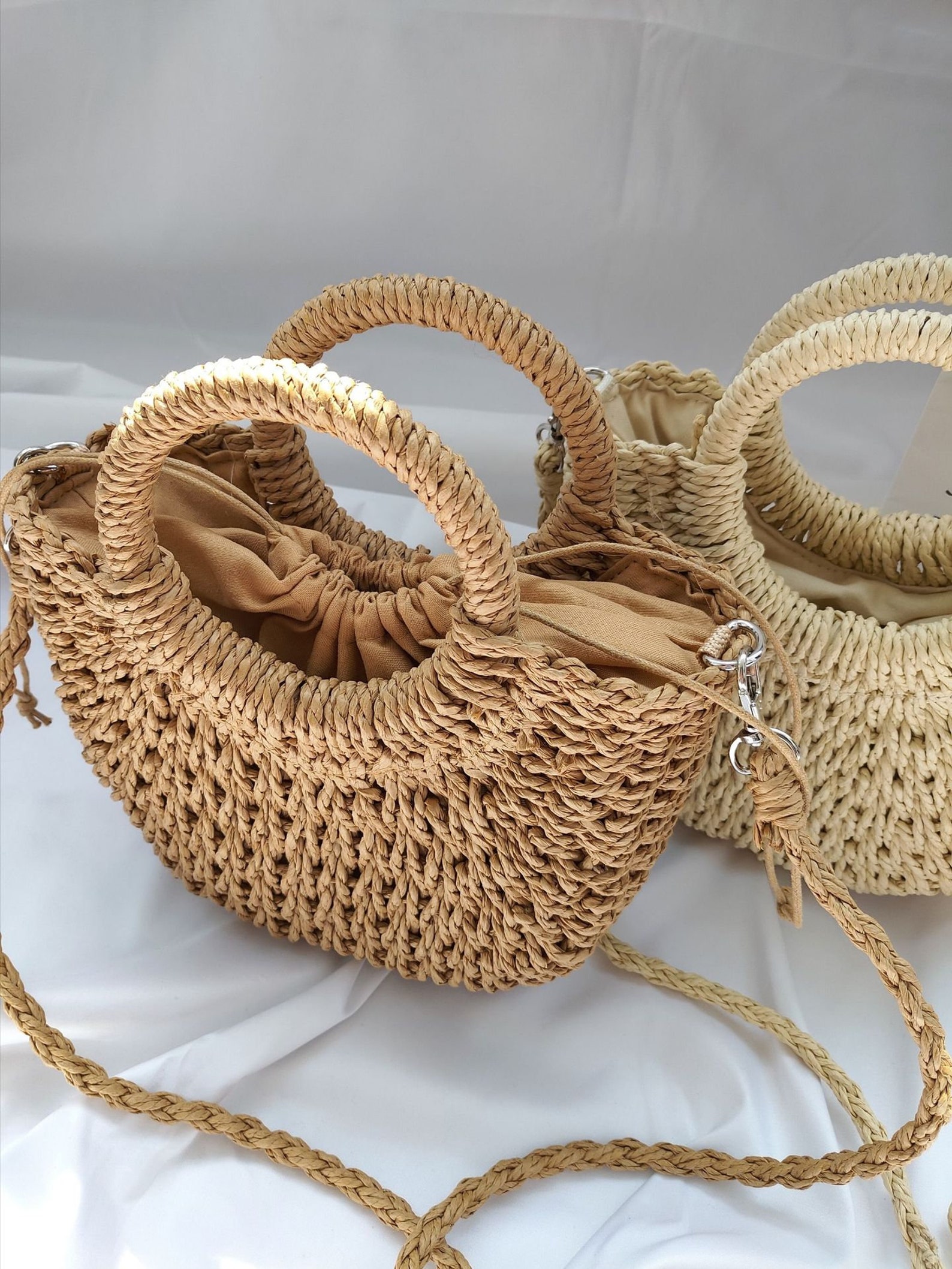 Small Straw Bucket Bags Straw Purse Crossbody Bag Shoulder Etsy