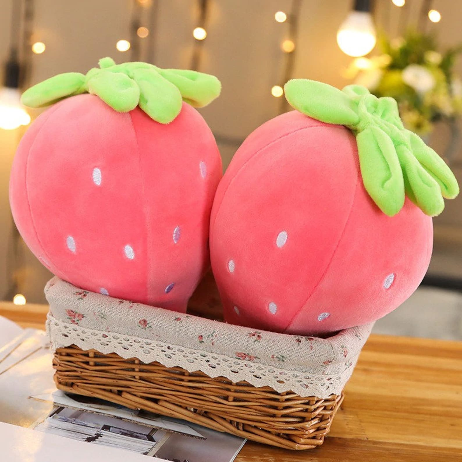 Kawaii Strawberry Plush Mochi Stuffed Animal Toy Plushie Etsy