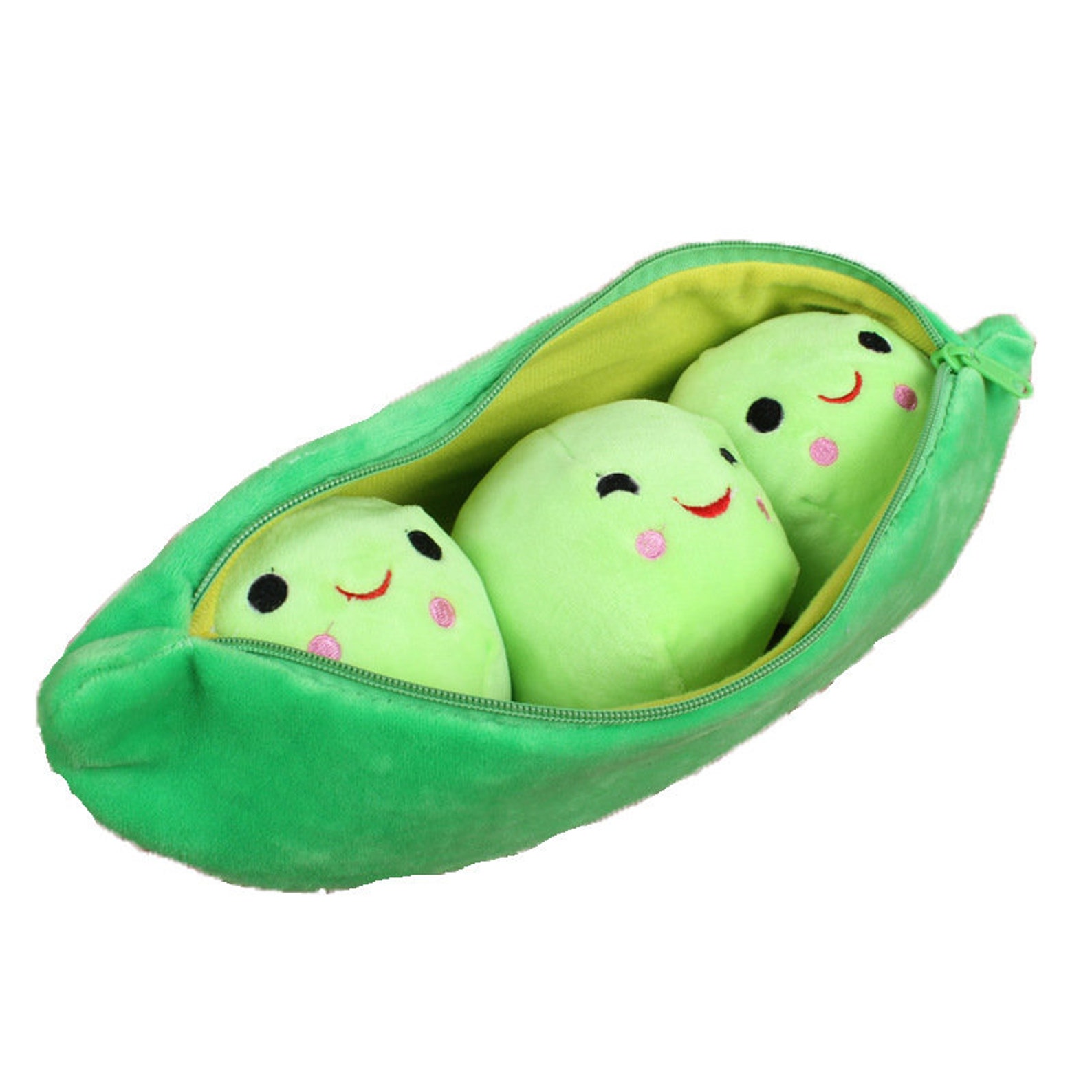 Pea Pod Plushie Vegetable Plush Kawaii Plushie Peas In A Etsy
