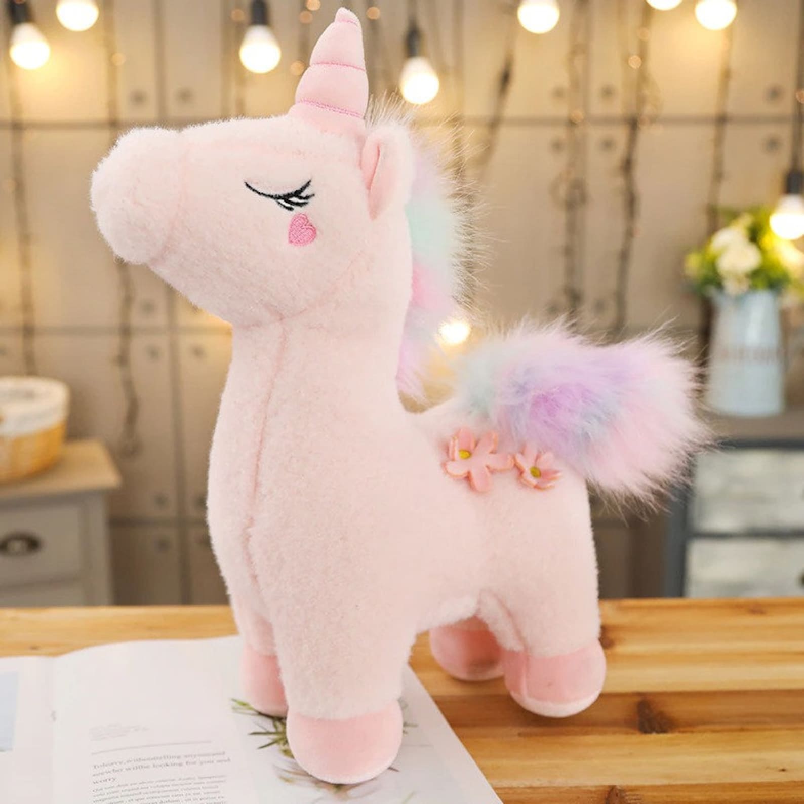 Rainbow Unicorn The Petting Zoo, Unicorn St￭ Anial, Gifts For Girls, Cotton  Candy Unicorn Plush Toy, 12 Inch Unicorn Pillow