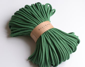 Green Braided Cotton Cord 9mm, 100m, Made in UK, Bilibag Factory