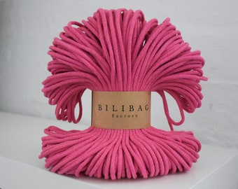 Fuchsia Bilibag Factory Premium Cotton Cord 3mm, MADE IN UK, 100m, Cord, Crochet Cord, Knitting, Braided Cord, Cotton Rope, Cotton Yarn