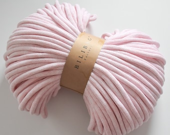 Bloom Rose Bilibag Factory Braided Cotton Cord 9mm, MADE IN UK, 100m, Cord, Crochet Cord, Knitting, Braided Cord, Cotton Rope, Cotton Yarn