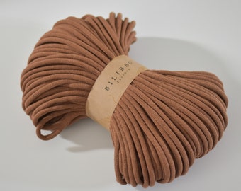 Caramel Bilibag Factory Braided Cotton Cord 9mm, MADE IN UK, 100m, Cord, Crochet Cord, Knitting, Braided Cord, Cotton Rope, Cotton Yarn