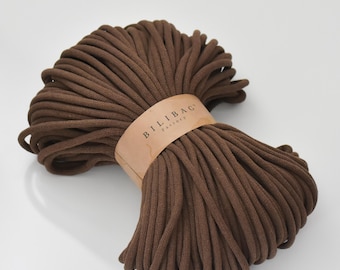 May include: A close-up of a brown cotton cord, wound into a coil. The cord is labeled "Billibag Factory".