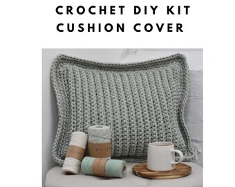 Crochet DIY KIT, Digital Pattern and Tutorial, Cushion Cover, Bilibag Factory, Christmas Gift