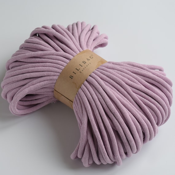 Dusty Pink Bilibag Factory Braided Cotton Cord 9mm, MADE IN UK