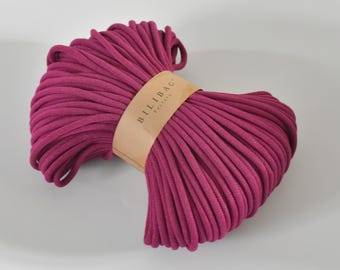 Rouge Braided Cotton Cord 9mm, 100m, Made in UK, Bilibag Factory