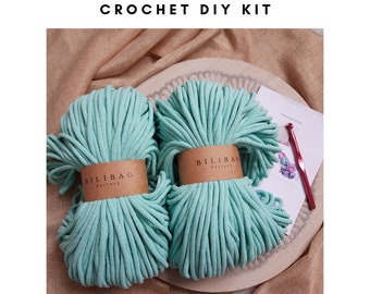 Crochet PYRAMID Bag Pattern Kit, Bilibag Pattern&Tutorial, DIY Bag Kit