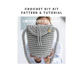 Crochet DIY KIT, Pattern and Tutorial, Ella Crossbody Bag, Bilibag Factory, partially digital product, Perfect Gift