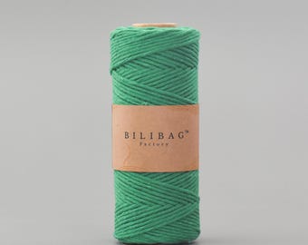 Green Grass 1.5-2mm Twisted Macrame Cord, 100m, Made in UK