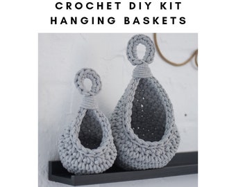 Crochet DIY Kit, Crochet Pattern and Tutorial, Hanging Baskets Pattern, Plant Hangers, DIY KIT, Perfect Gift, Bilibag Factory