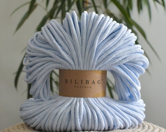 Bilibag Factory Cotton Cord 5mm, MADE IN UK, Celestial 100m, Cord, Crochet Cord, Knitting, Braided Cord, Cotton Rope, Cotton Yarn