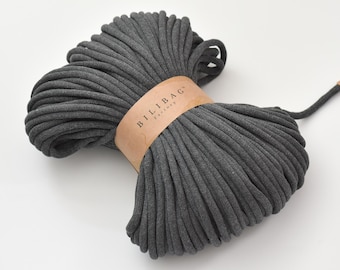 Graphite Braided Cotton Cord 9mm, 100m, Made in UK, Bilibag Factory