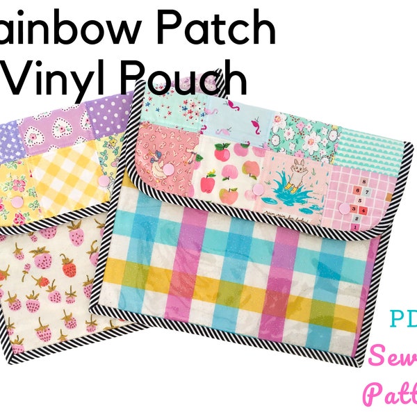 Rainbow Patch Vinyl Pouch, PDF Sewing Pattern for See Through Pouch