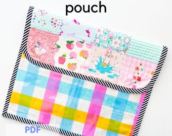 Rainbow Patch Vinyl Pouch, PDF Sewing Pattern for See Through Pouch