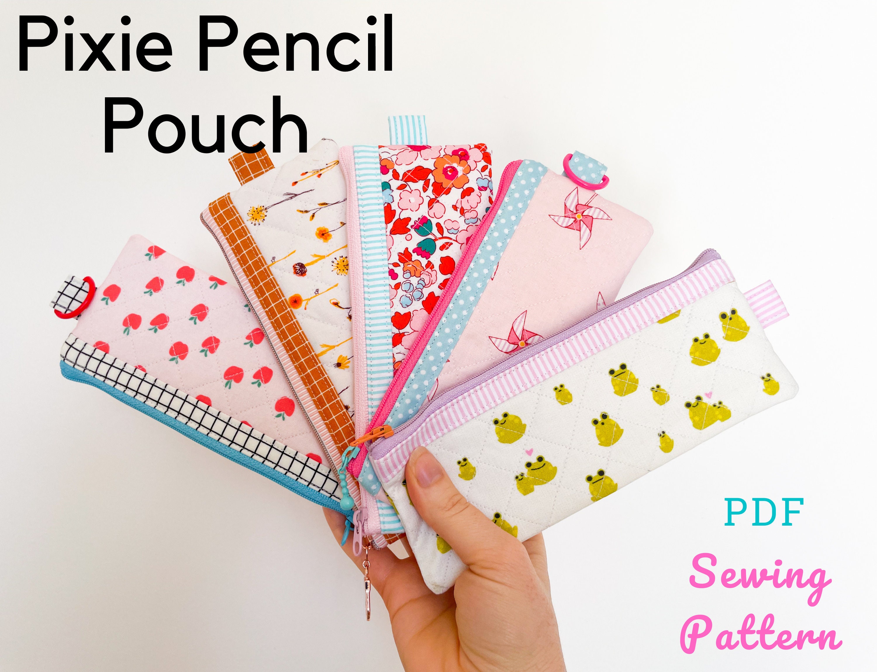 Pencil Case Sewing Pattern Pdf Slide Down Pen Holder Pot Stand up  Telescopic Pouch Fold Down Pop up Retractable Stationery Cosmetic Bag 