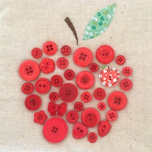 Strawberry & Apple Raw Edge Applique Template PDF Sewing image 4