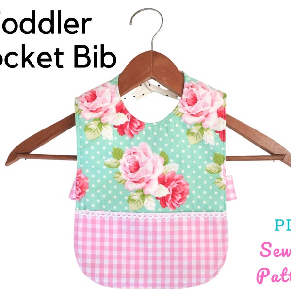 Toddler Pocket Bib, Baby Apron/Bib for Active Play and Feeding - PDF Sewing Pattern