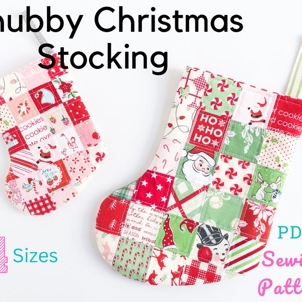 Chubby Christmas Stocking-PDF Patchwork Stocking Pattern