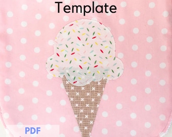 Ice Cream Appliqué Template- Instant Download PDF Sewing Pattern