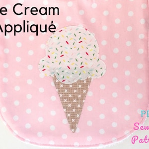 Ice Cream Applikation Vorlage - Sofortiger Download PDF Schnittmuster