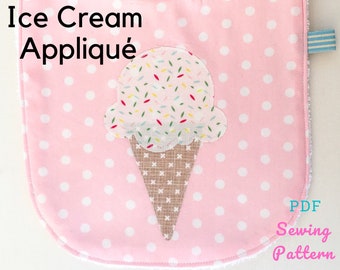 Ice Cream Appliqué Template- Instant Download PDF Sewing Pattern