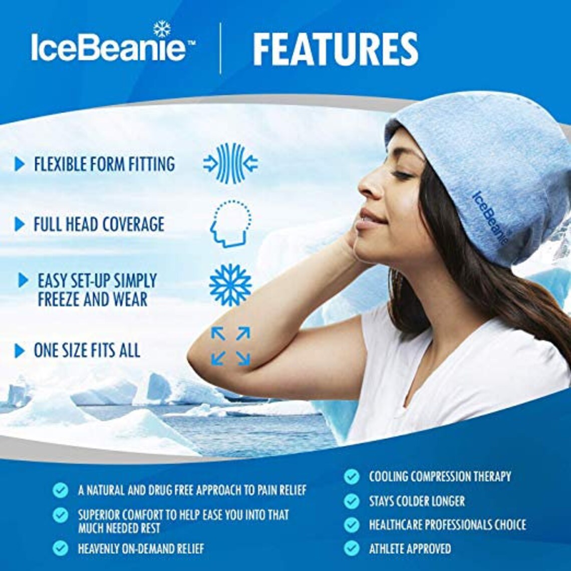 Ice Beanie Natural Migraine and Headache Relief Hat Etsy