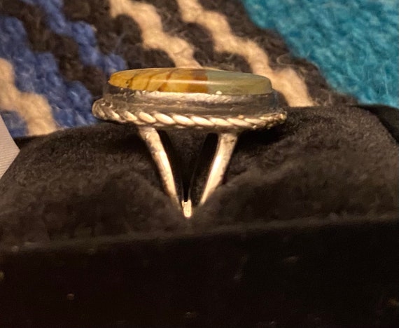 Sterling Silver and Solitaire Stone Ring - image 5