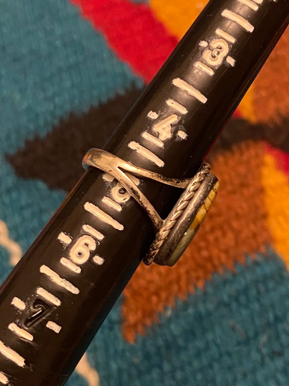 Sterling Silver and Solitaire Stone Ring - image 2