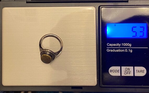 Sterling Silver and Solitaire Stone Ring - image 3