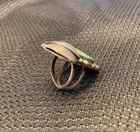 Silver and Turquoise Statement Ring - image 4
