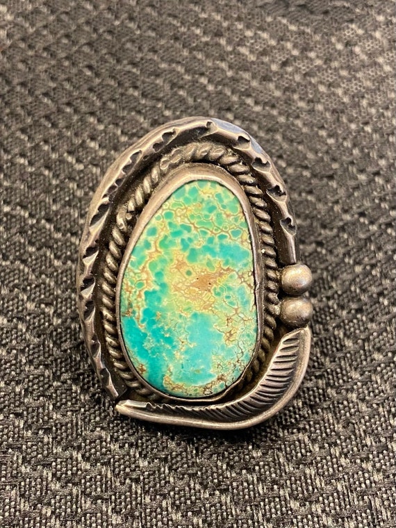 Silver and Turquoise Statement Ring - image 1