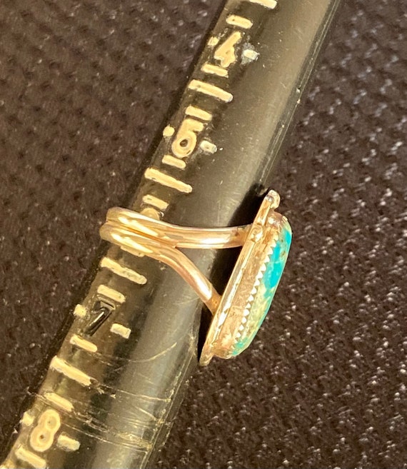 Silver and Turquoise Solitaire Ring - image 5