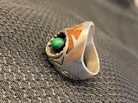 Sterling Silver and Turquoise Inlay Ring - image 2