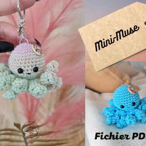 Mini-Muse crochet jellyfish keychain, detailed tutorial in French