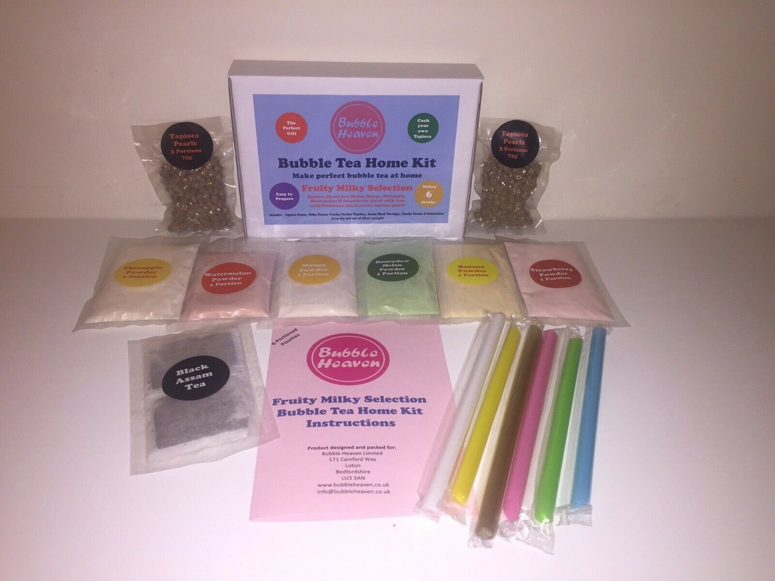 Boba Bubble Tea Make at Home Kit Makes 6 Fruity Milky Drinks Etsy UK