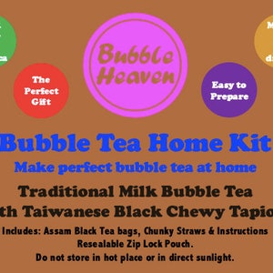 Milky Traditional Bubble Tea with Taiwanese Black Chewy Tapioca Boba Pearls