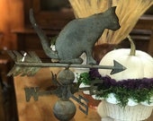 Rare Antique Tin Cat Weathervane For Fall Decor