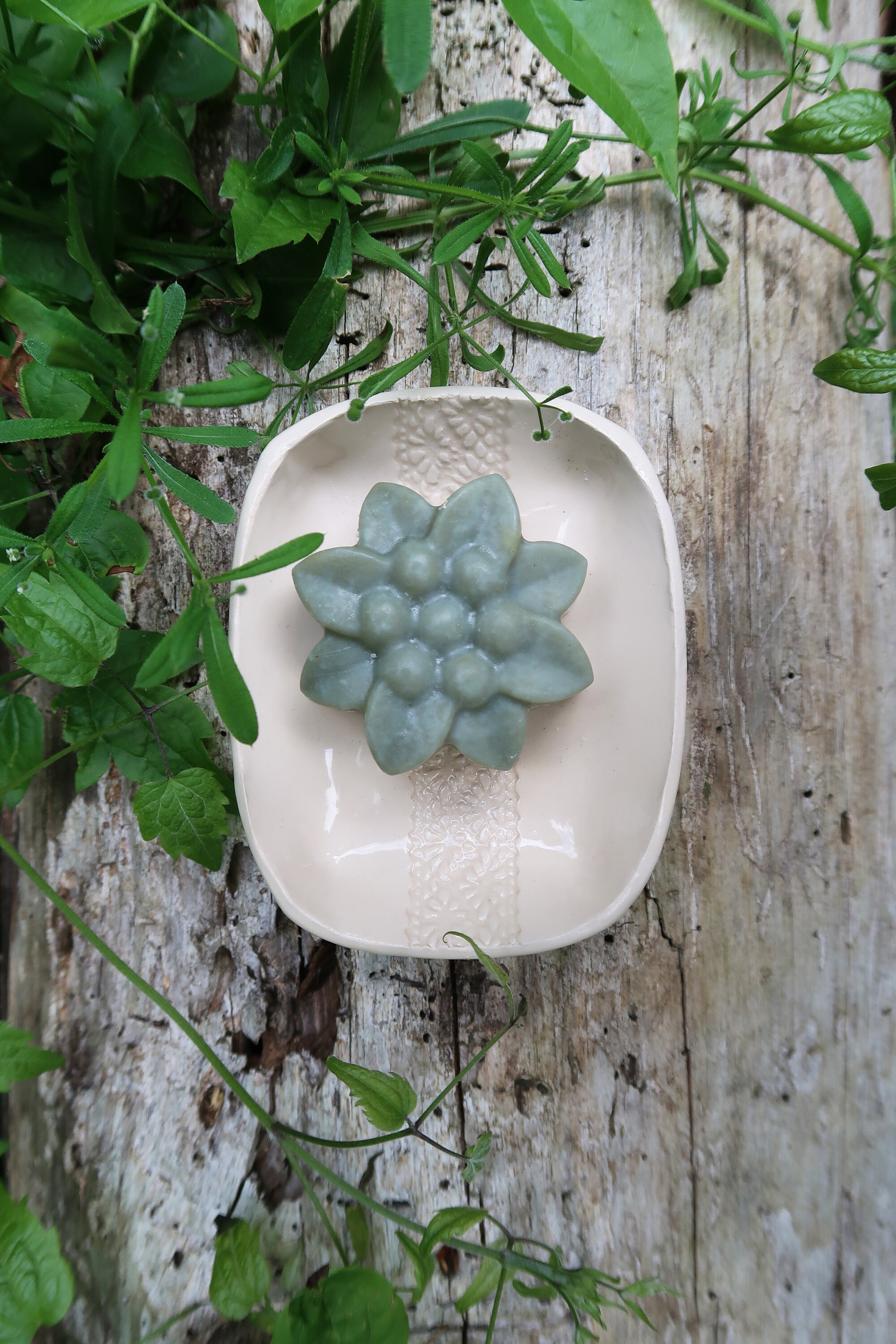 Ceramic Soap Dish With Lace Imprint Clay Soap Holder Etsy UK