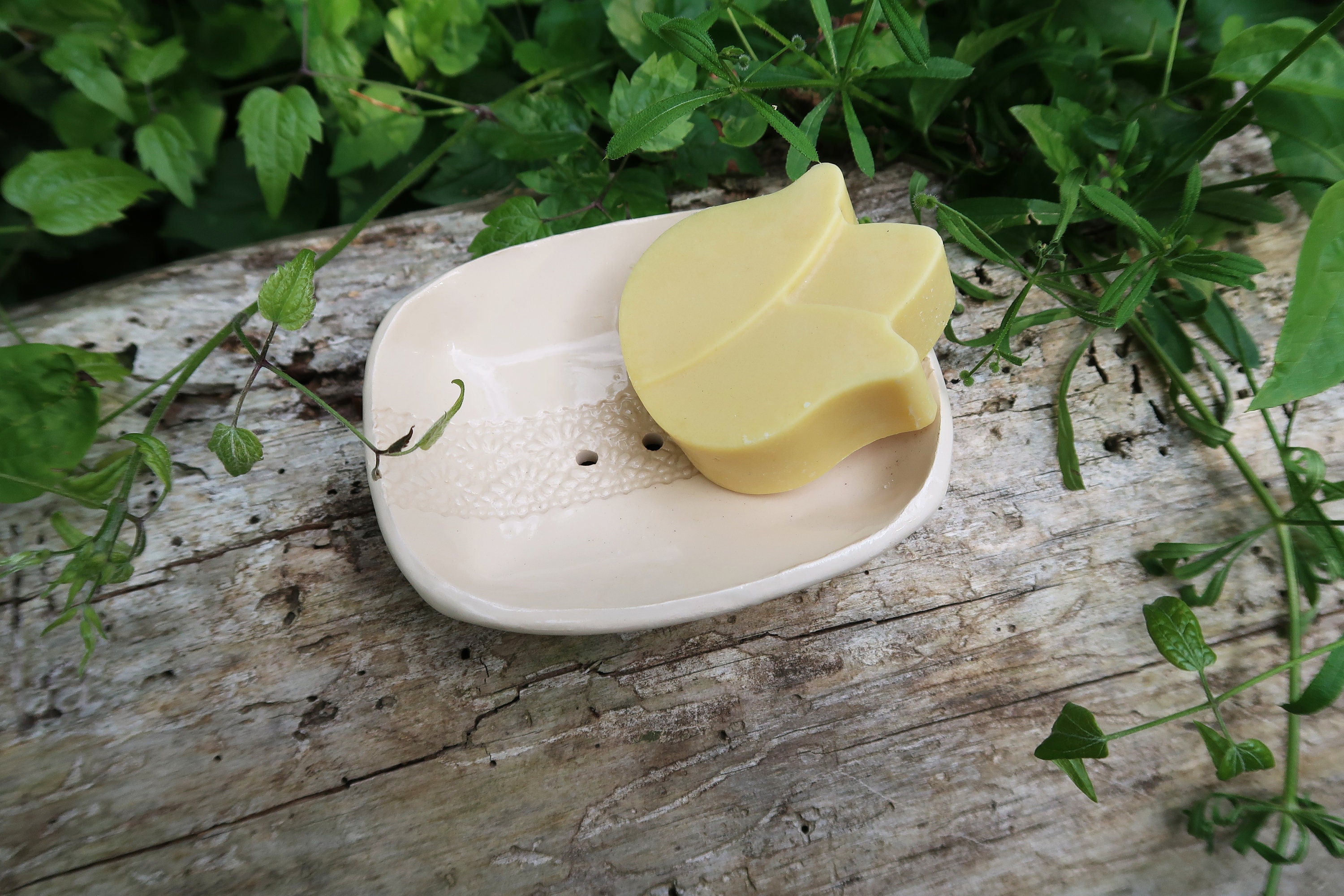 Ceramic Soap Dish With Lace Imprint Clay Soap Holder Etsy UK