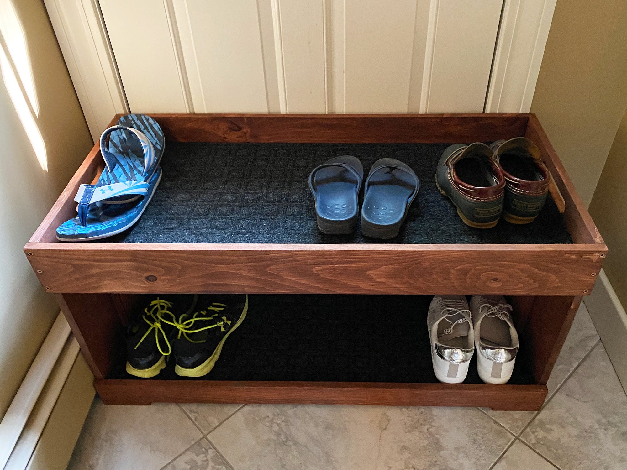 Rustic Wooden Double Tier Boot Tray Double Tier Boot Tray Etsy