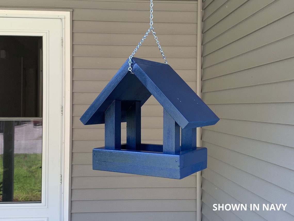 Wood Bird Feeder Hanging Tray Bird Feeder Outdoor Bird Etsy