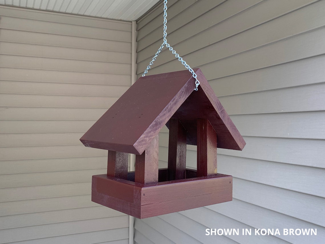 Wood Bird Feeder Hanging Tray Bird Feeder Outdoor Bird Etsy