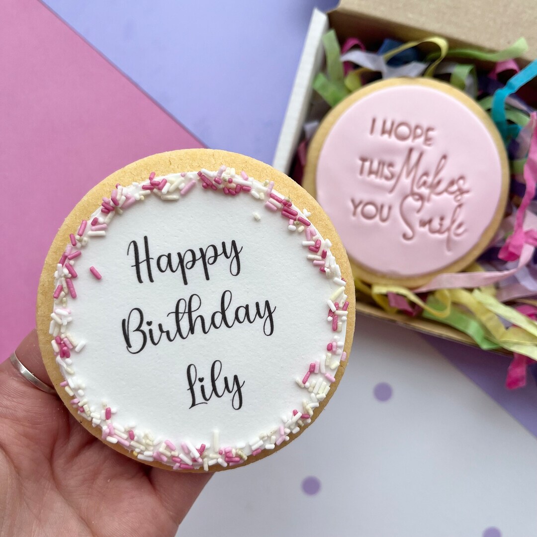 Personalised Birthday Gift Set Birthday Biscuit Present Birthday Card ...
