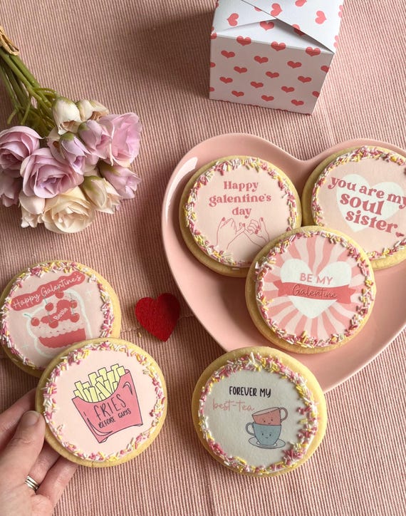 Galentine Biscuit Gift Box | Friendship Bestie Letterbox Gift | Shortbread Cookies | Greetings Card | Personalised Gift Valentines