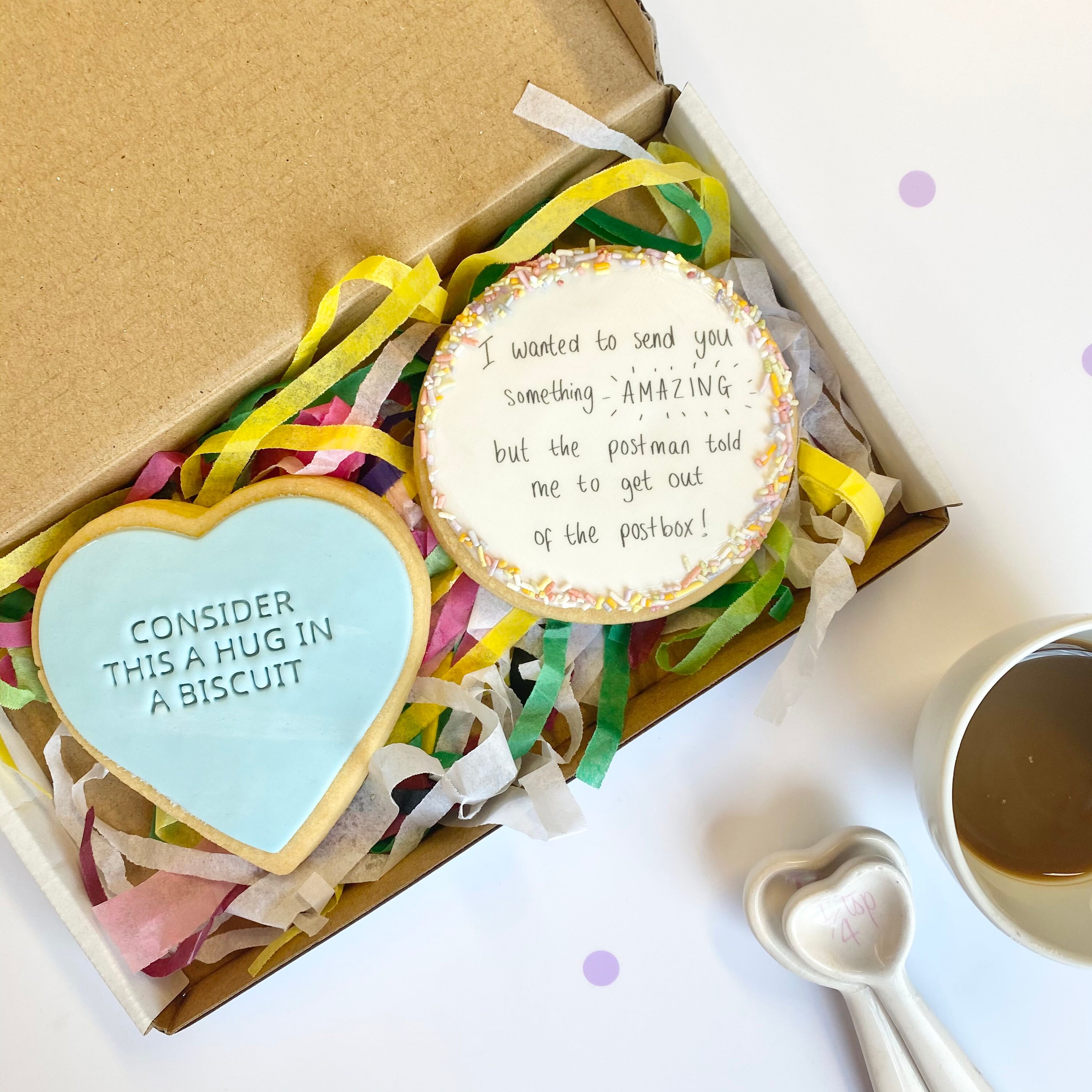 Letterbox Biscuit Gift Set Something Amazing Hug Gifts Etsy