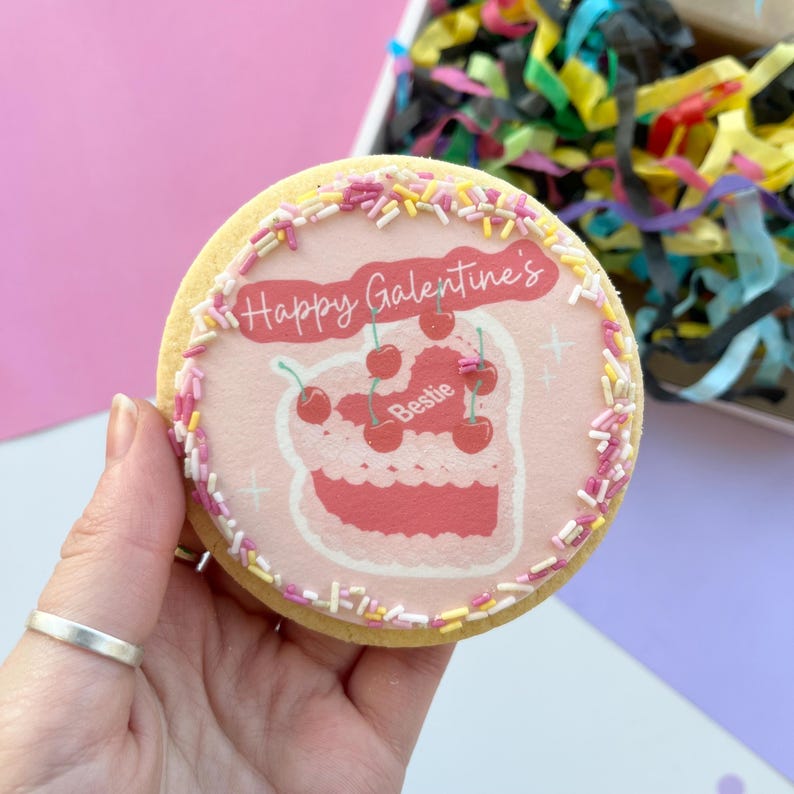 Galentine Biscuit Gift Box | Friendship Bestie Letterbox Gift | Shortbread Cookies | Greetings Card | Personalised Gift Valentines Happy Gal Cake